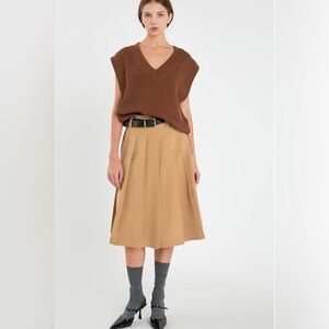 English Factory Low-rise Pleated Midi Skirt